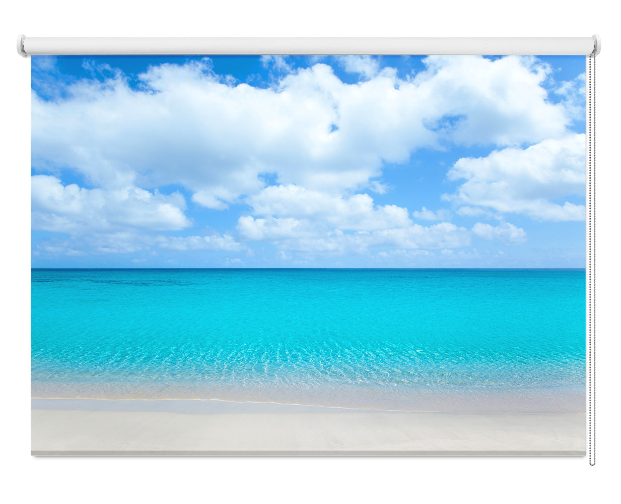 Turquoise Sea Beach Scene Printed Picture Photo Roller Blind - RB638