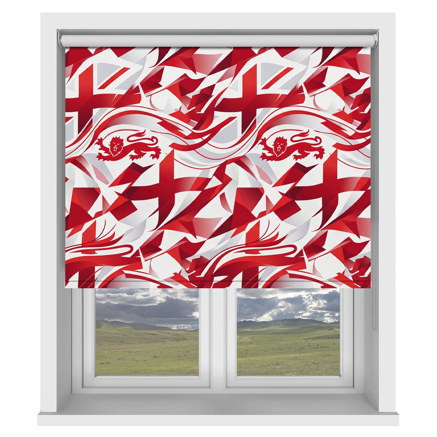 St. George's Roar Contemporary Abstract England Printed Roller Blind - RB1459