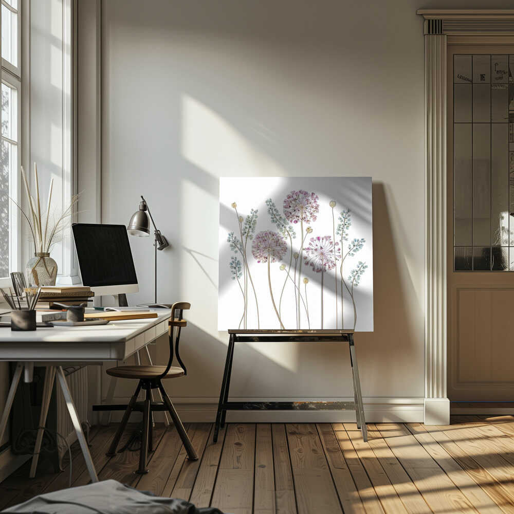 Allium Flowers Canvas Print Wall Art 1X1446208 - ART FEVER - Art Fever