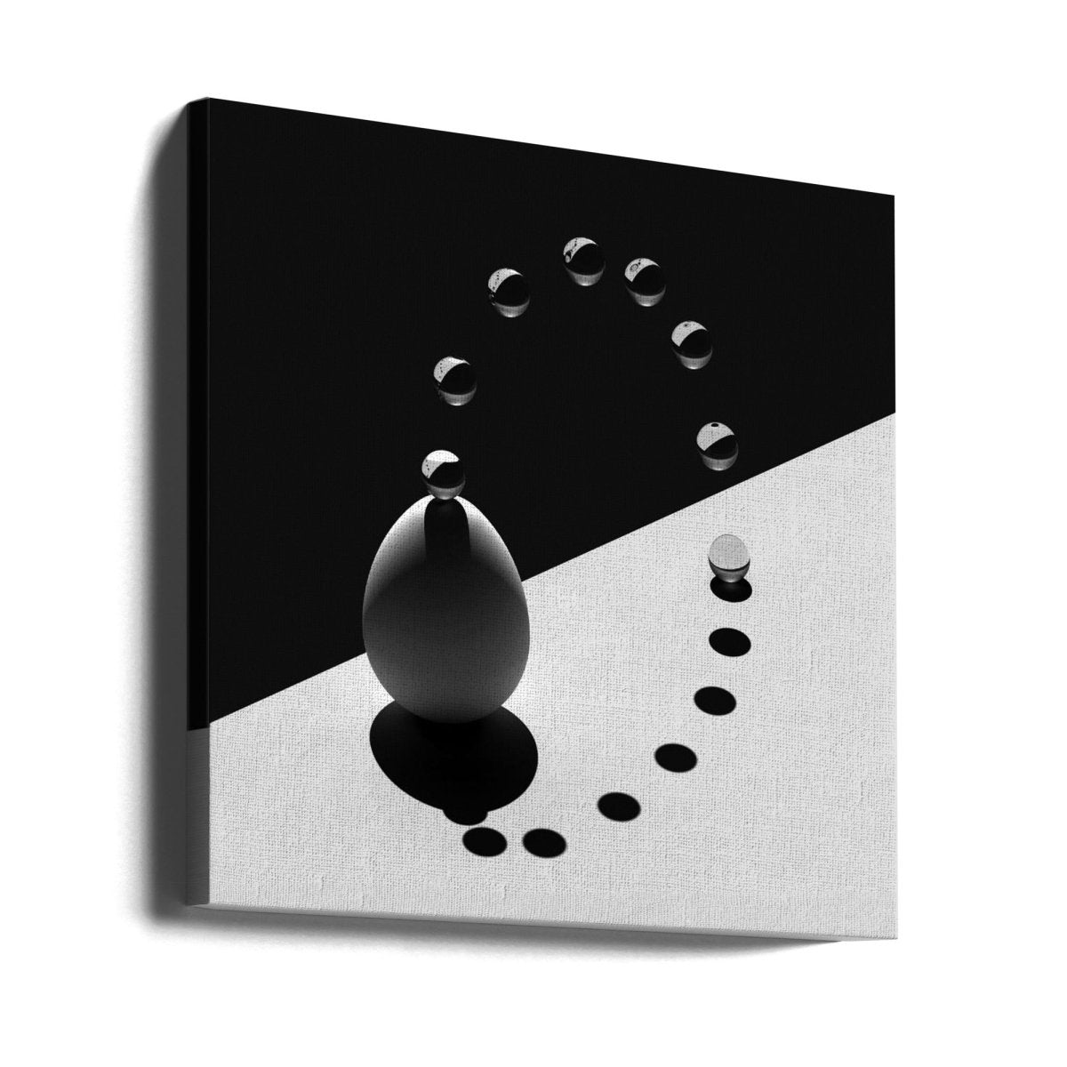 Arch Drops Egg Black & White Photography Canvas Print Picture Wall Art - 1X1381930 - Art Fever - Art Fever