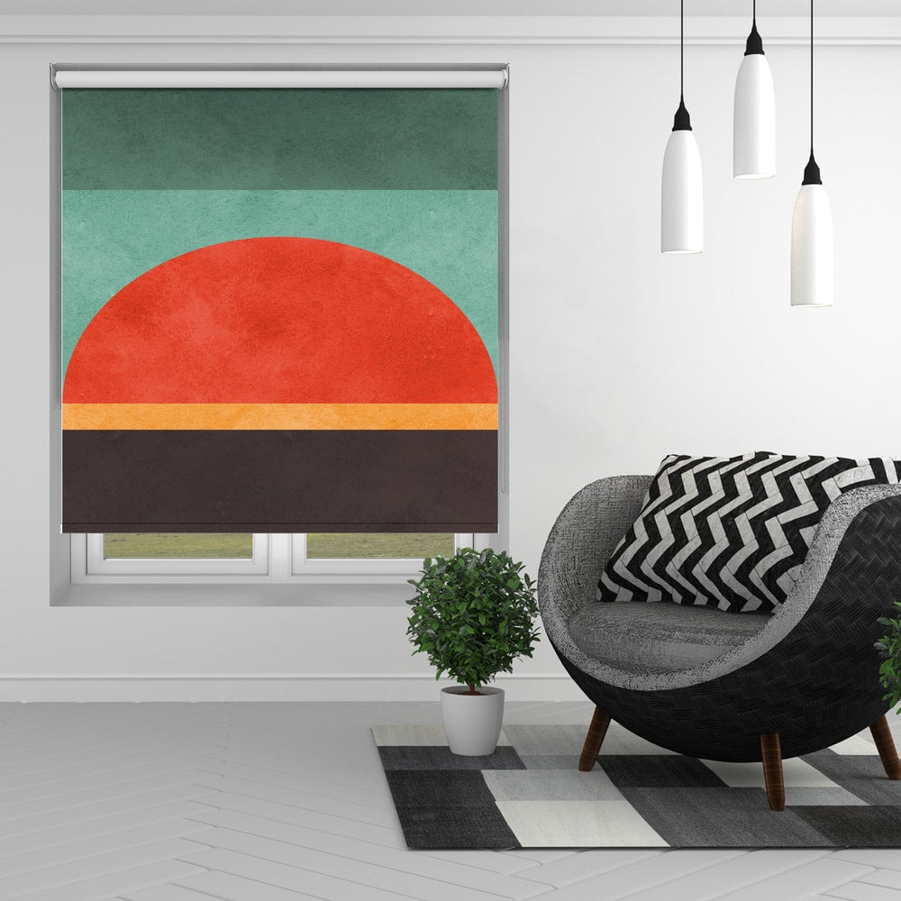 Vibrant Geometric Sunset Printed Roller Blind - 1X2955337
