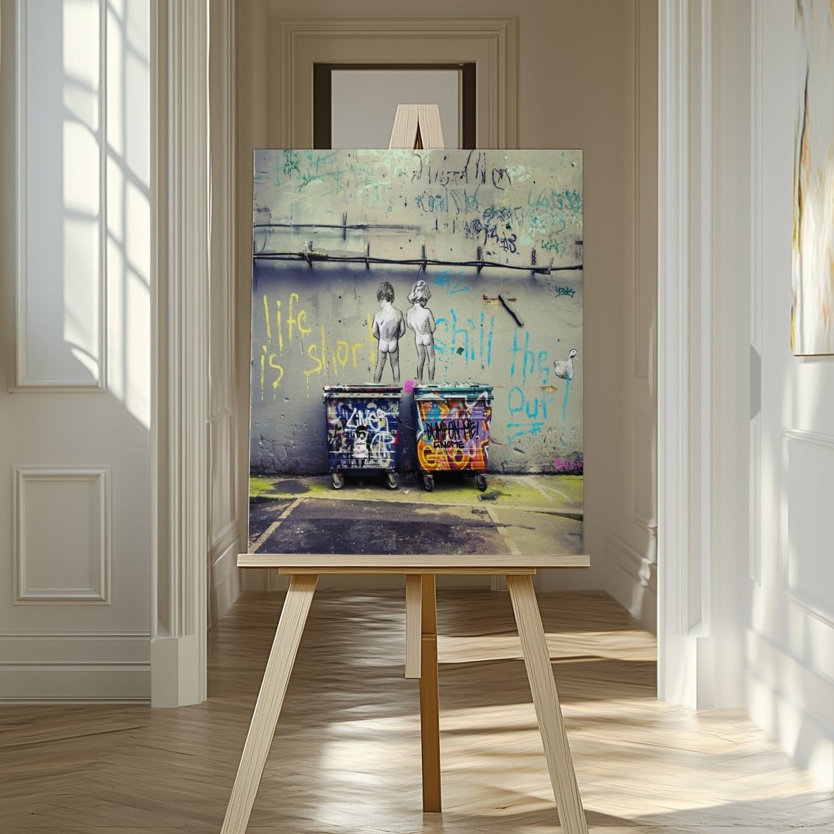 Banksy Chill the Duck Out Canvas Print Wall Art - SPC286 - Art Fever - Art Fever
