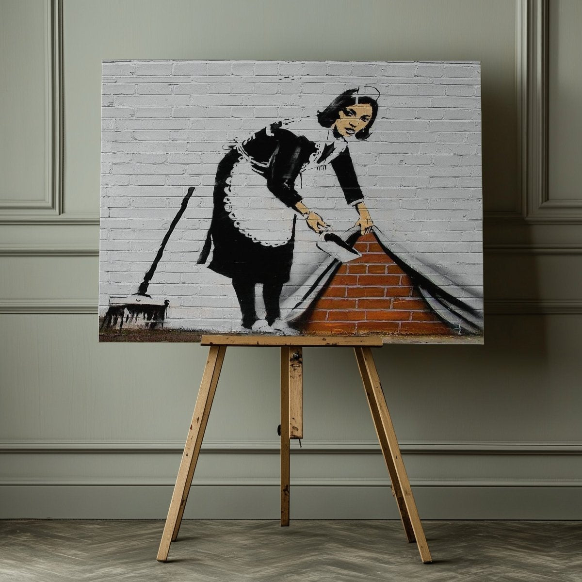 Banksy Sweeper Maid Canvas Print Wall Art - SPC295 - Art Fever - Art Fever