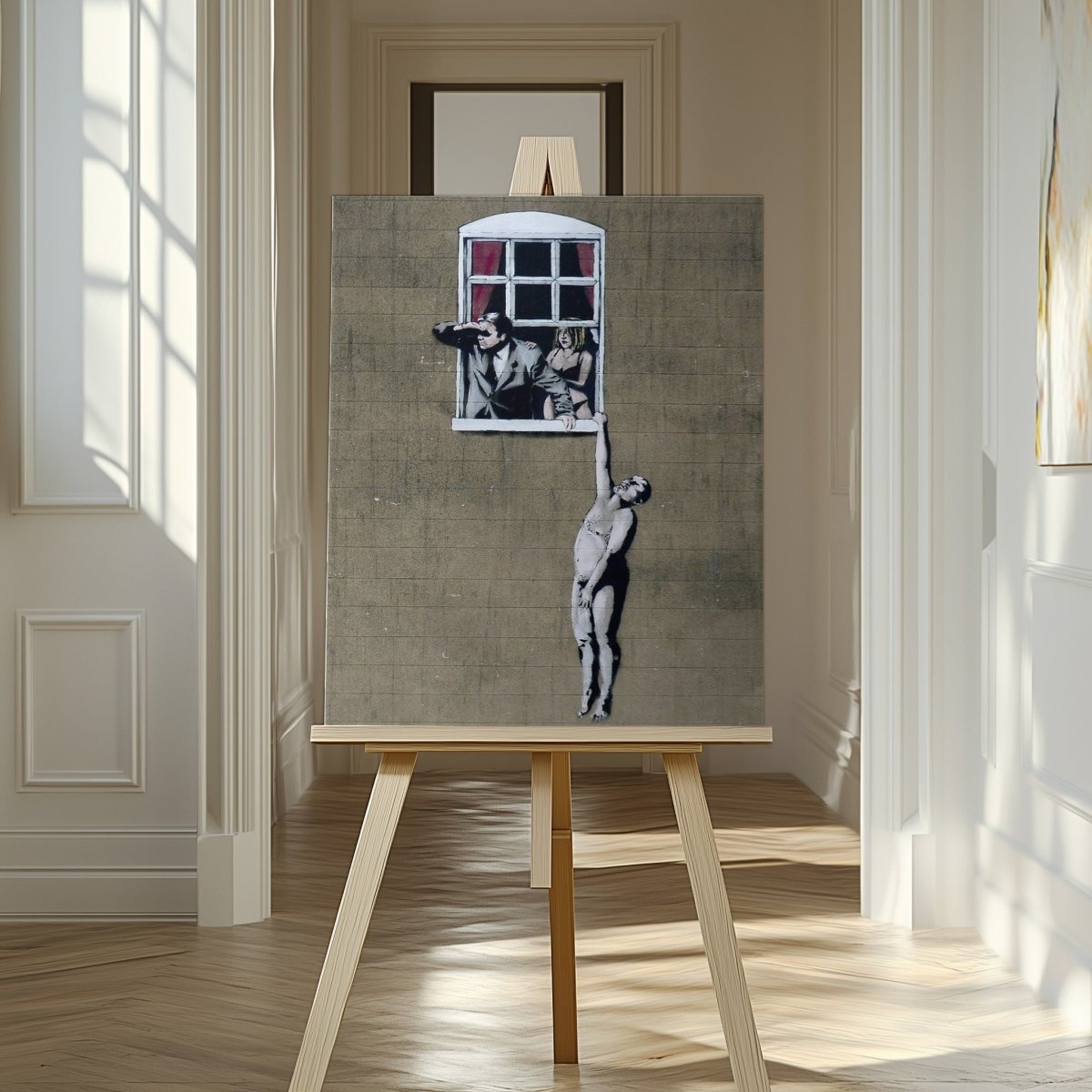Banksy Window Lovers Canvas Print Wall Art - SPC285 - Art Fever - Art Fever