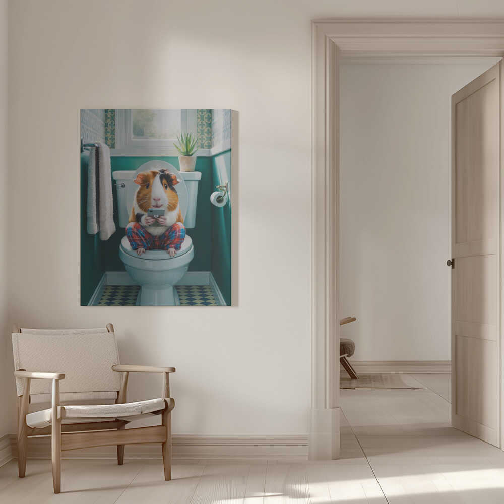 Bathroom Guinea Pig Canvas Print Wall Art 1X3222306 - ART FEVER - Art Fever