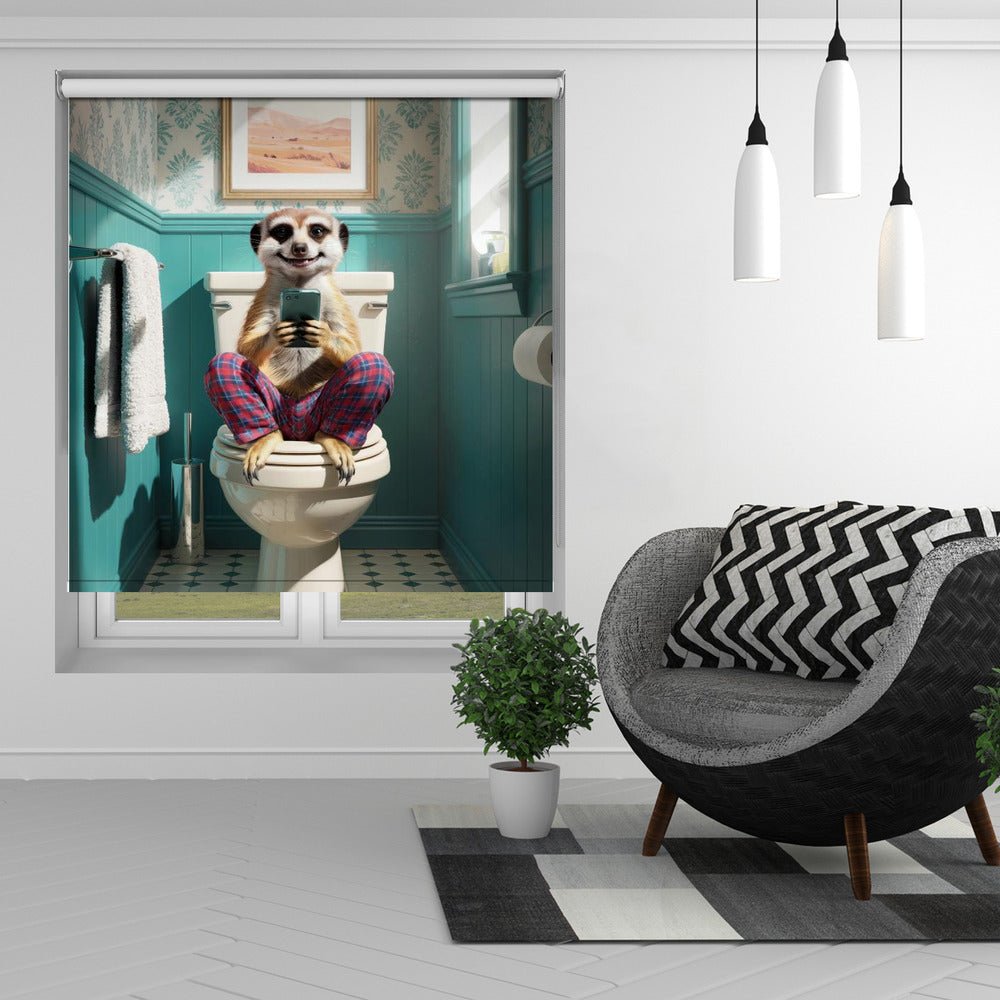 Bathroom Meerkat Printed Picture Photo Roller Blind - 1X3221635 - Art Fever - Art Fever