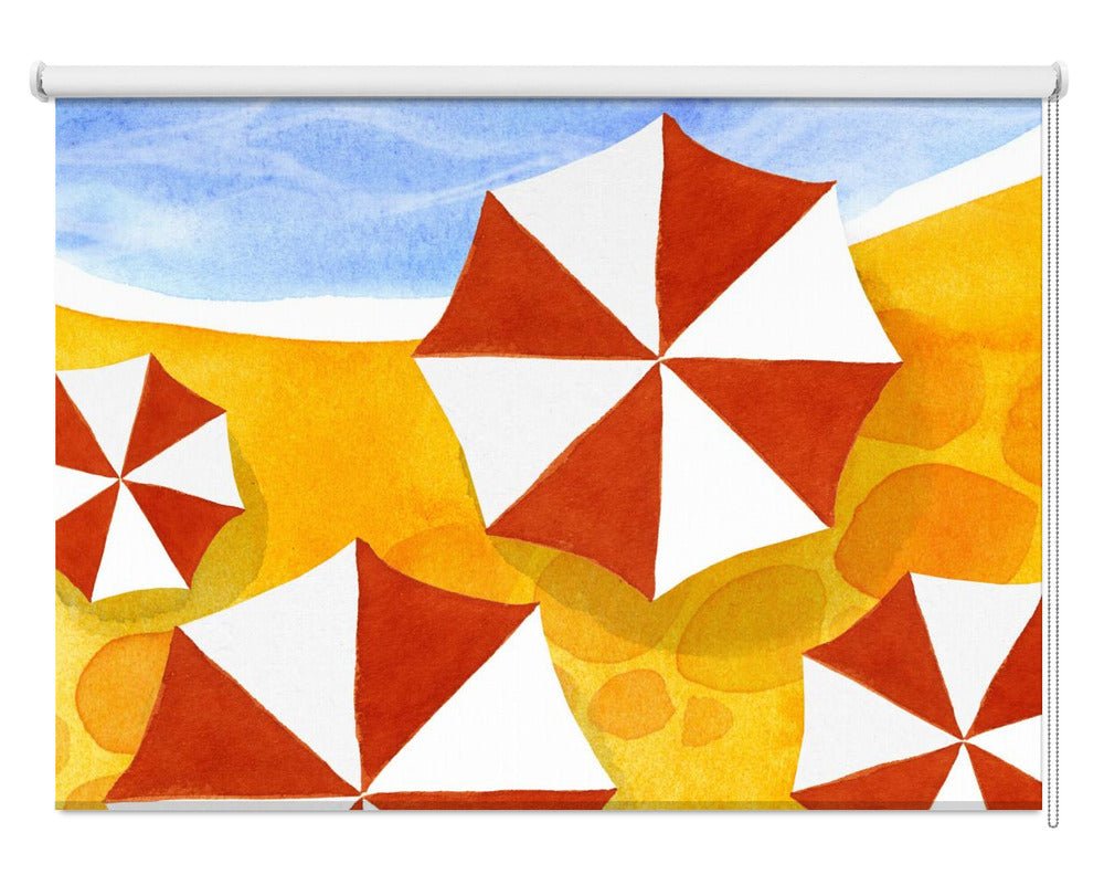 Beach Umbrellas Printed Picture Photo Roller Blind - 1X2996291 - Art Fever - Art Fever