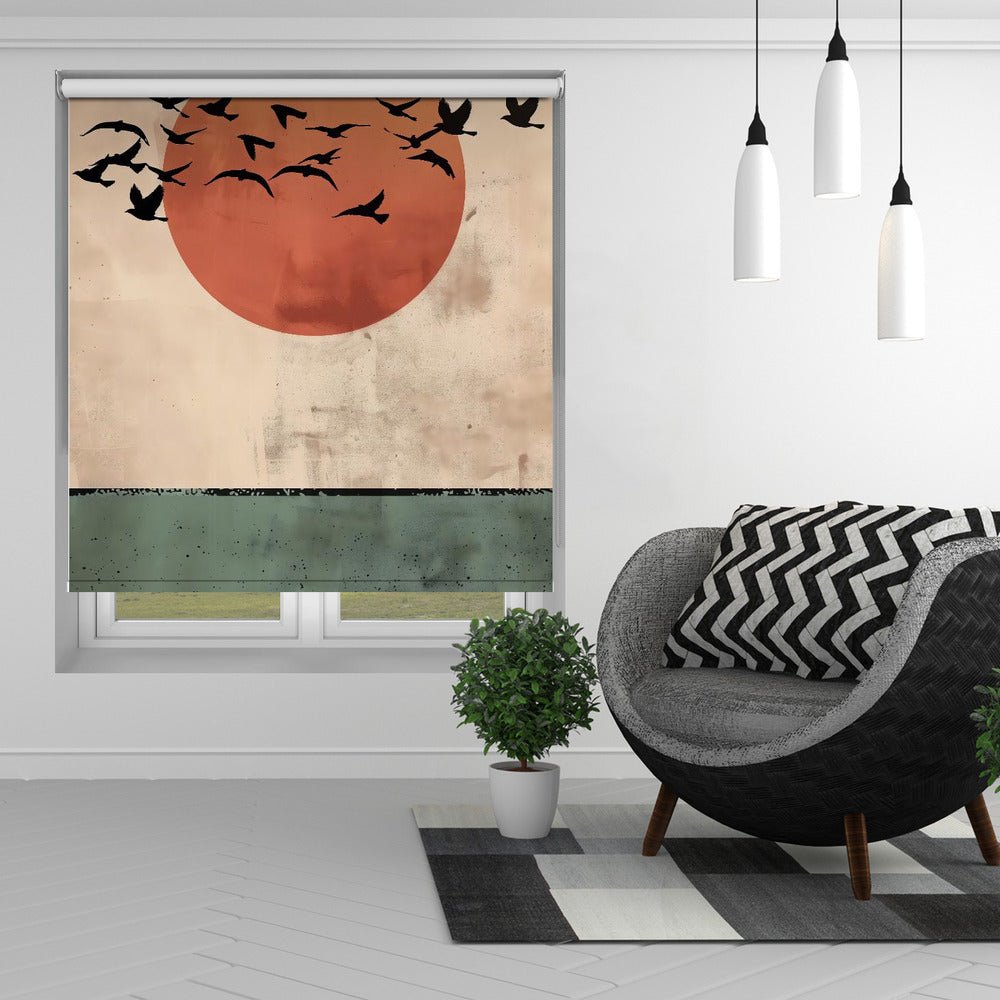 Birds Flying In the Sunset Printed Picture Photo Roller Blind - 1X2762191 - Art Fever - Art Fever