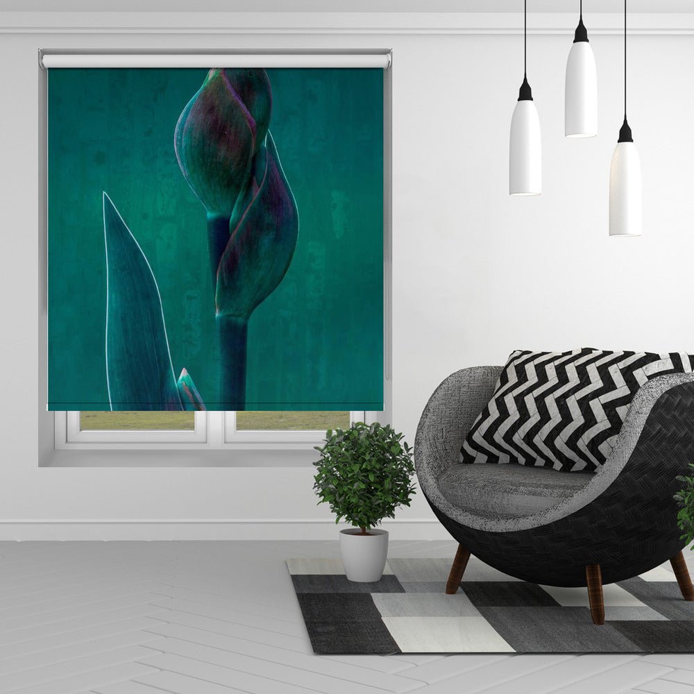 Blue charade Floral Art Printed Picture Photo Roller Blind - 1X1852332 - Art Fever - Art Fever