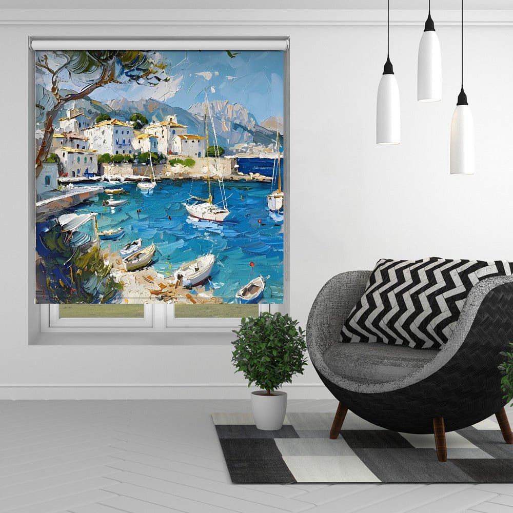 Blue Mediterranean Sea Mallorca Printed Picture Photo Roller Blind - 1X3045361 - Art Fever - Art Fever