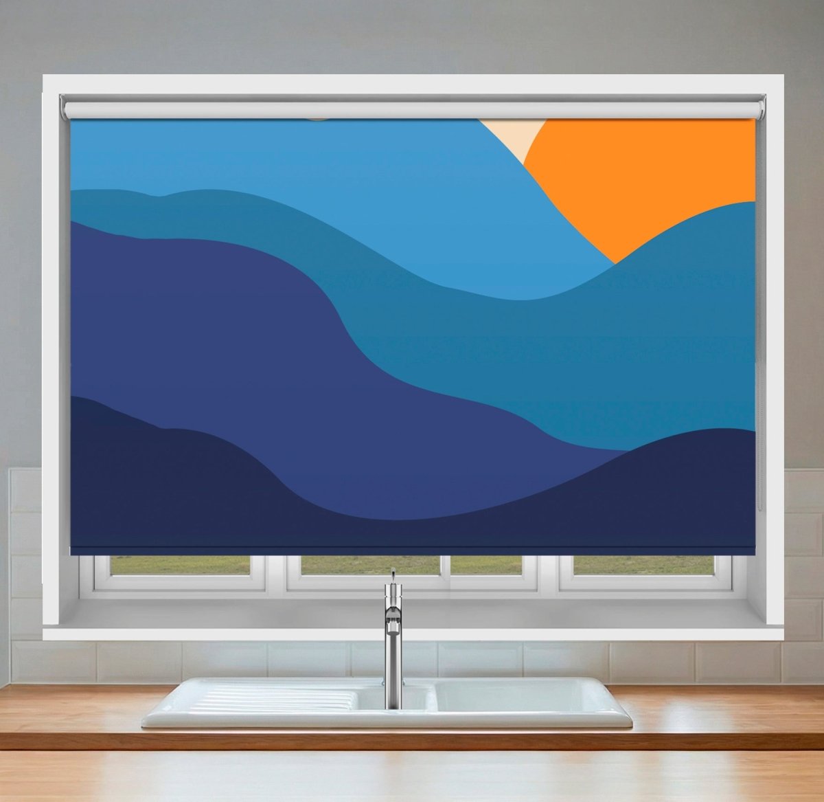 Blue Ridge Twilight Abstract Printed Picture Photo Roller Blind - RB1452 - Art Fever - Art Fever