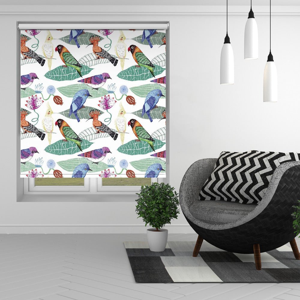 Botanical Birds Pattern Printed Picture Photo Roller Blind - 1X2850314 - Art Fever - Art Fever