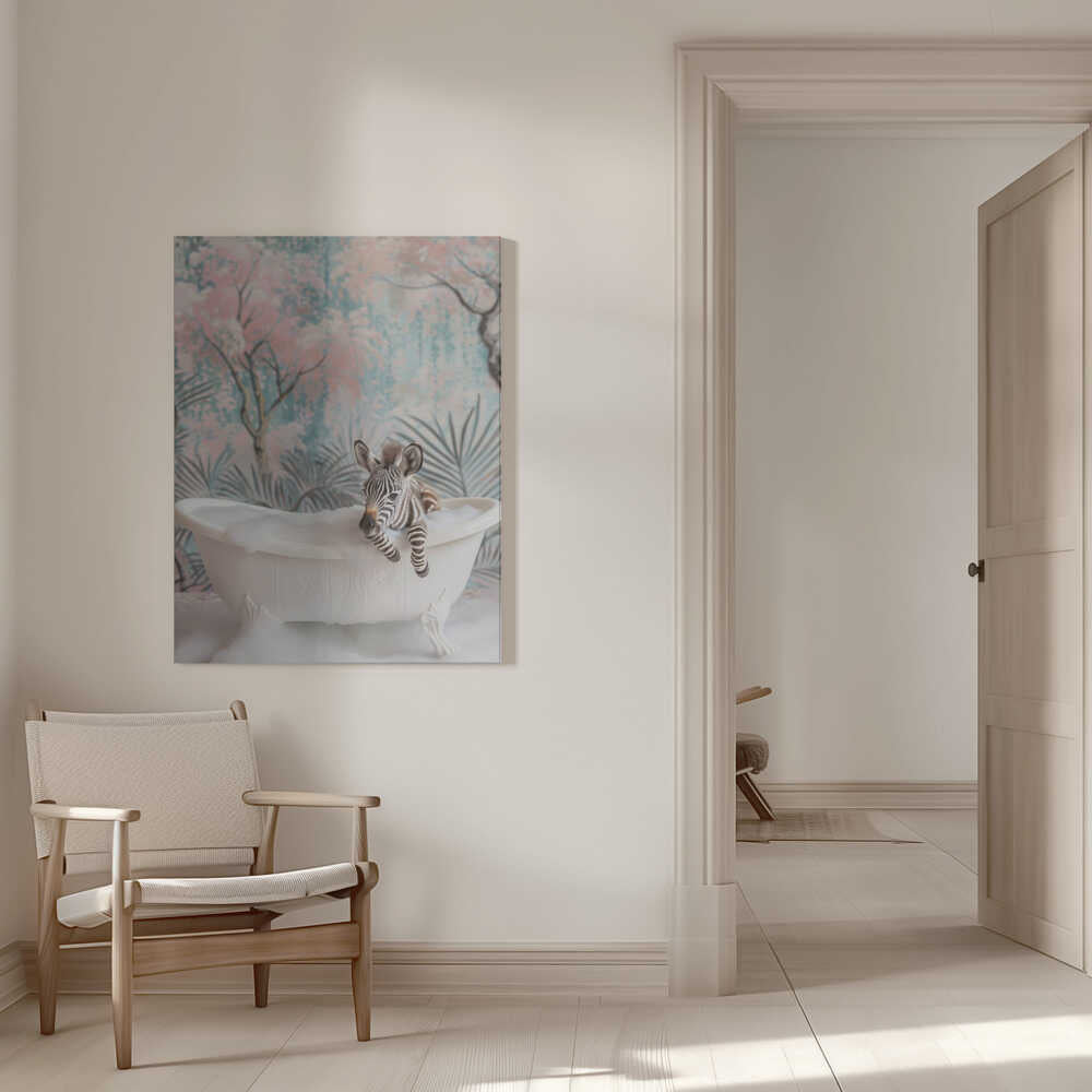 Bubbly Zebra Delight Canvas Print Wall Art 1X3062976 - ART FEVER - Art Fever