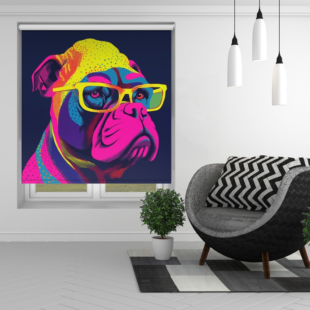 Canine Neon Vibes Printed Picture Photo Roller Blind - 1X3081640 - Art Fever - Art Fever