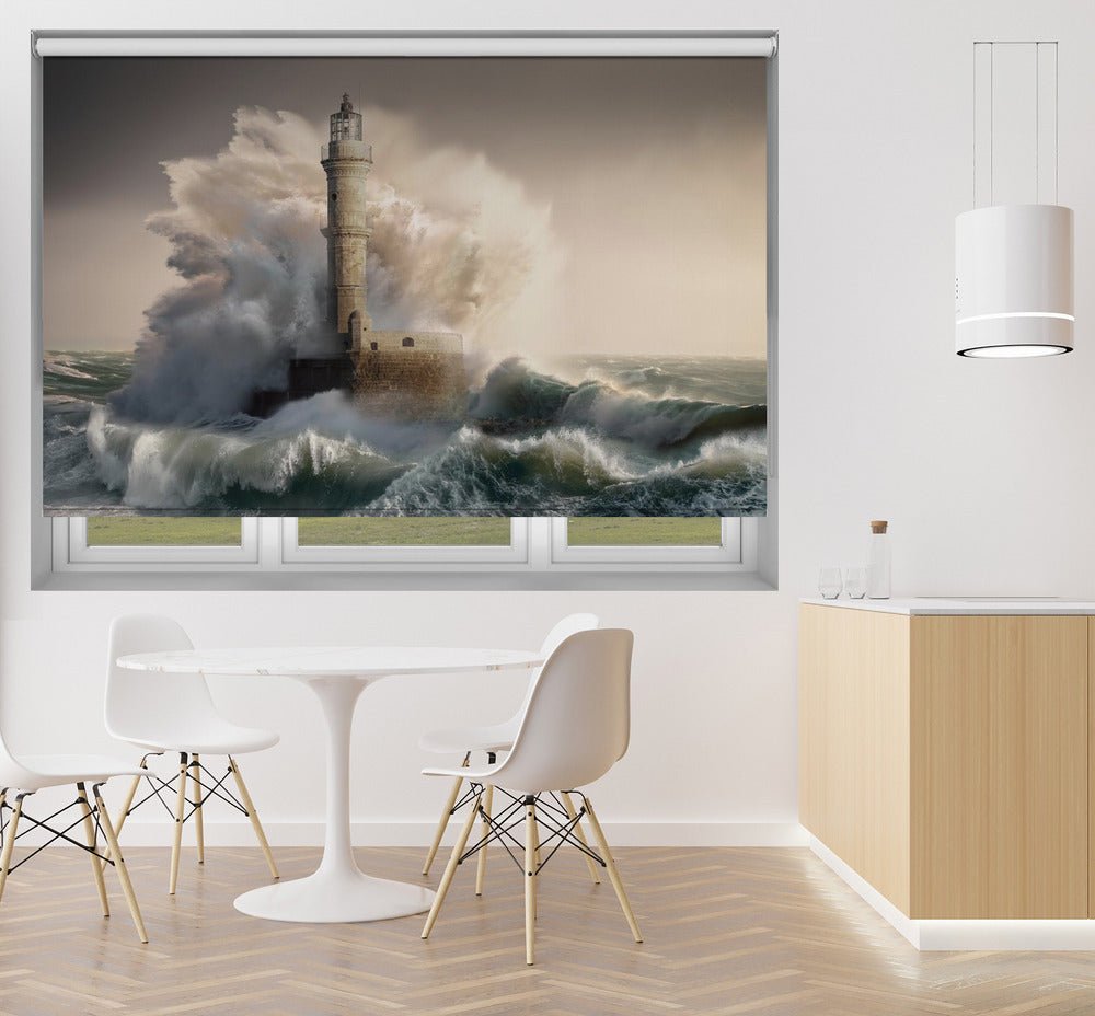 Chania Lighthouse in the Storm Printed Picture Photo Roller Blind - 1X2570291 - Art Fever - Art Fever
