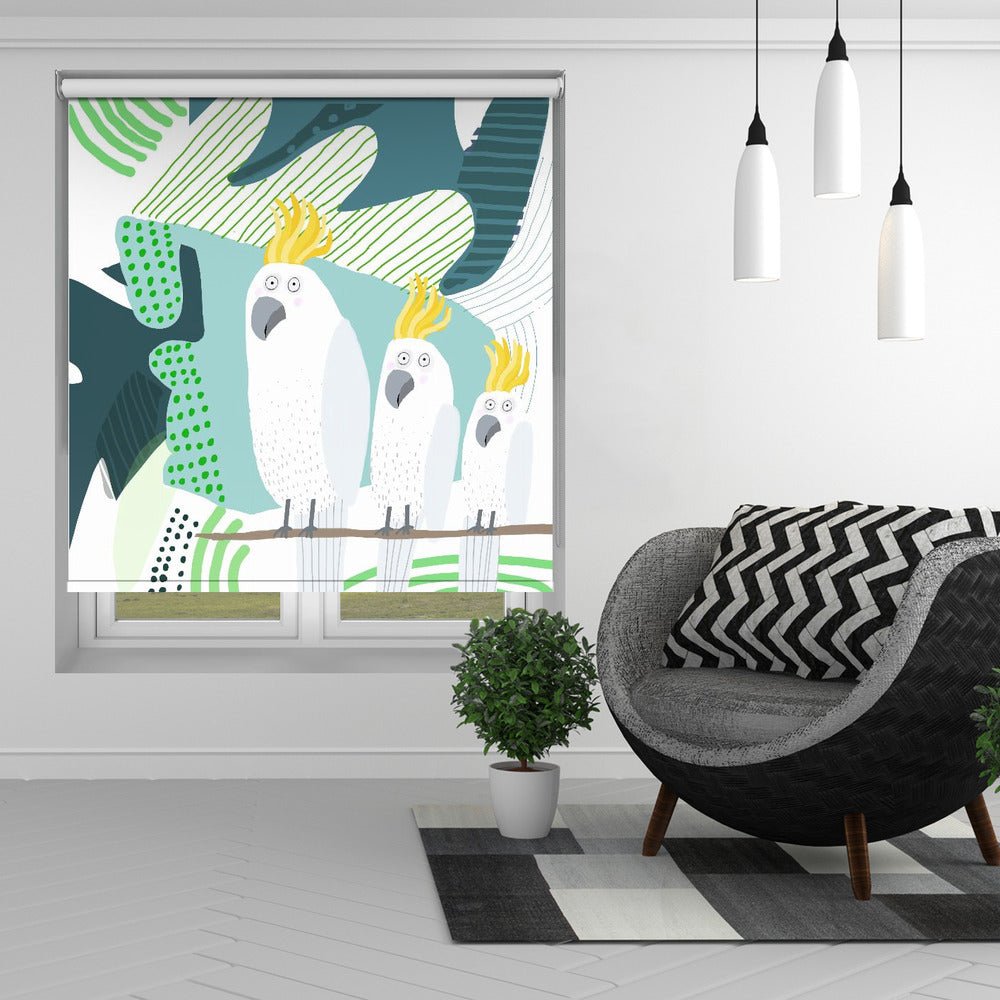 Cockatoo in a Jungle Doodle by Carla Daly Printed Picture Photo Roller Blind - 1X2889217 - Art Fever - Art Fever