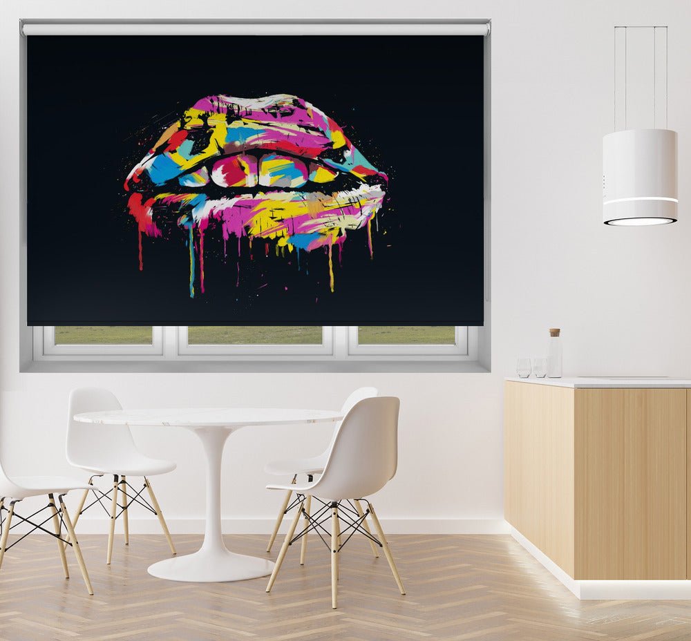 Colourful lips Printed Picture Photo Roller Blind - 1X2431383 - Art Fever - Art Fever