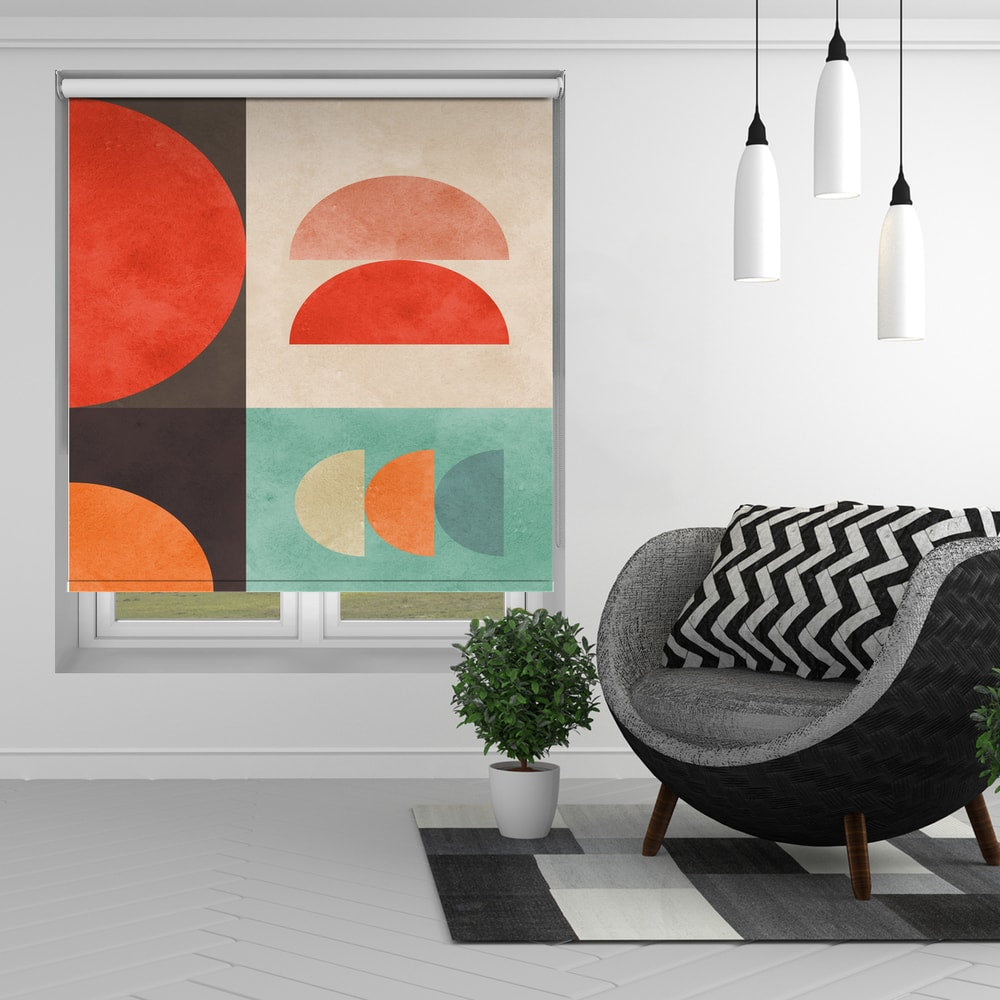 Geometric Color Blocks Printed Roller Blind - 1X2889978