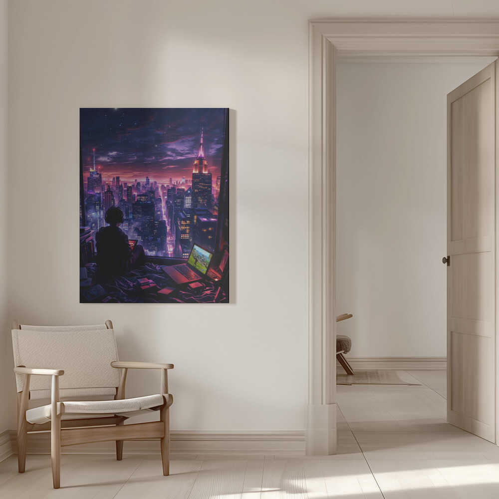 Digital Gaming Room Fantasy City Canvas Print Wall Art 1X2925598 - ART FEVER - Art Fever