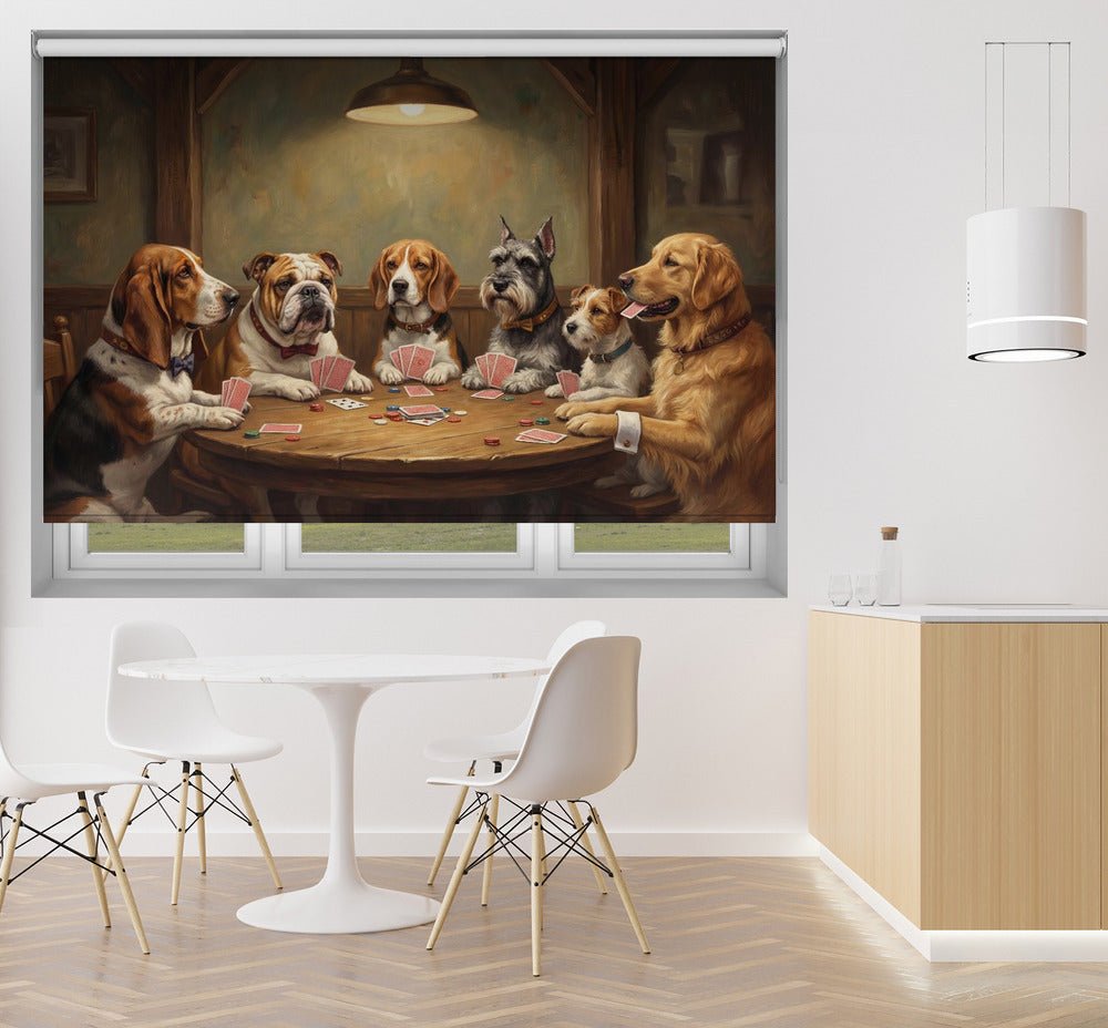 Dogs Playing Poker Printed Picture Photo Roller Blind - 1X3431293 - Art Fever - Art Fever