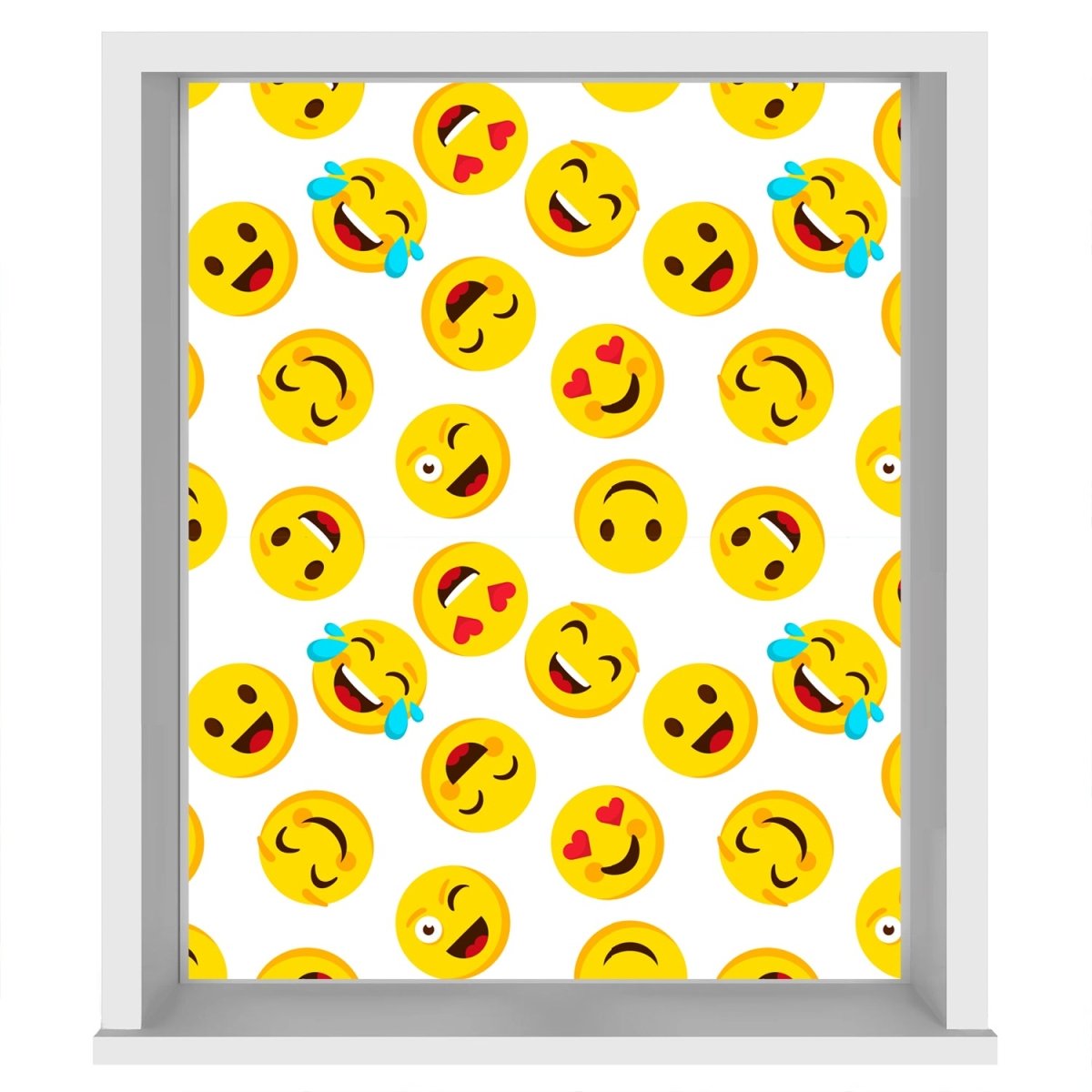 Magnetic No Drill Easy Fit Blackout Blinds Kids Emoji Face Design