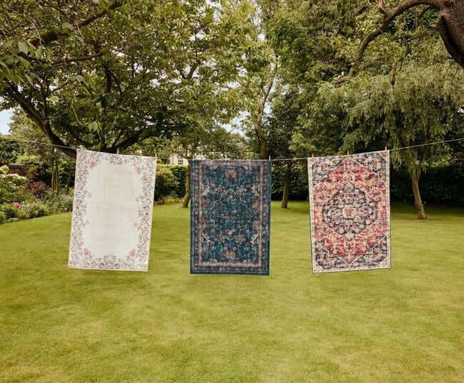 Eco - Washable Blue Rug Vintage Design - The Rugs - Art Fever