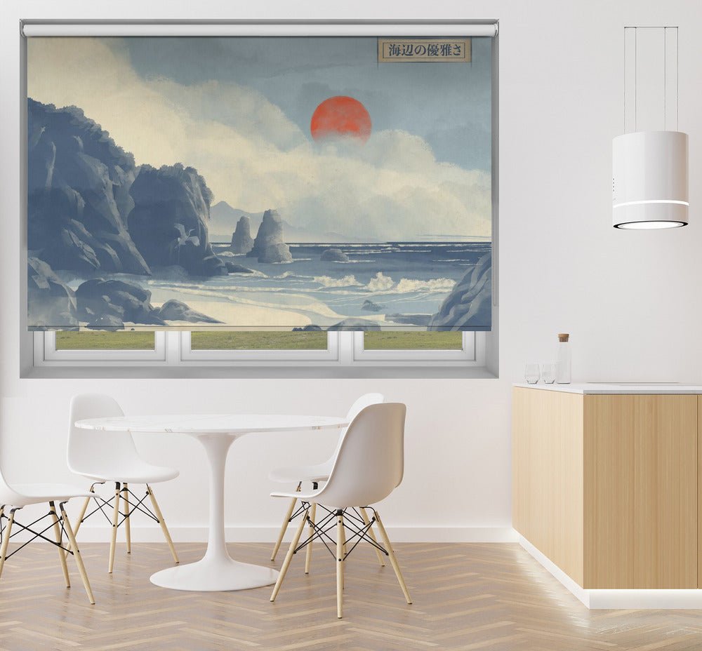 Elegance By the Shore Japanese Scene Printed Picture Photo Roller Blind - 1X2987979 - Art Fever - Art Fever