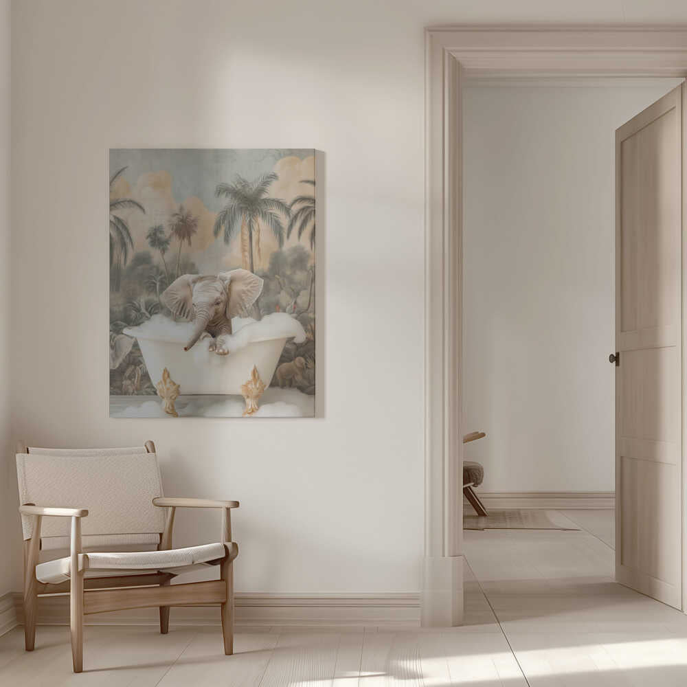 Elephant Bubble Delight Canvas Print Wall Art 1X3062986 - ART FEVER - Art Fever