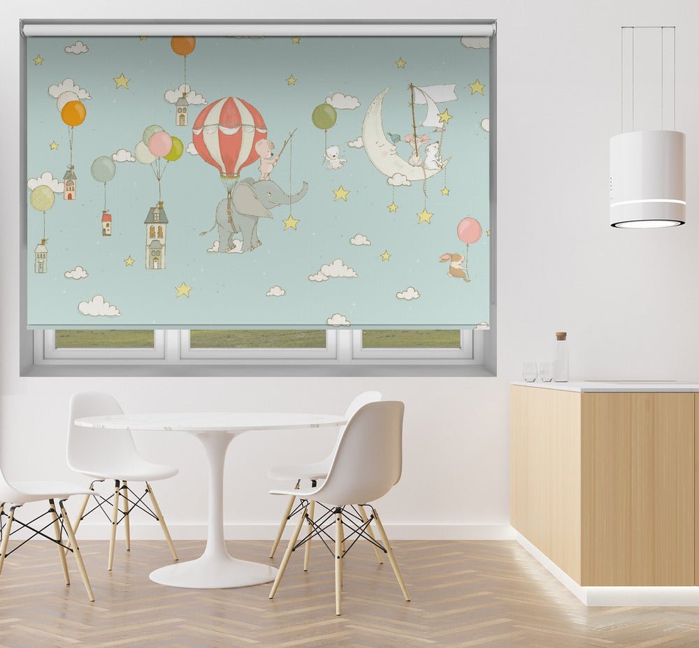 Elephant Dream_Dayblue Printed Picture Photo Roller Blind - 1X2759473 - Art Fever - Art Fever