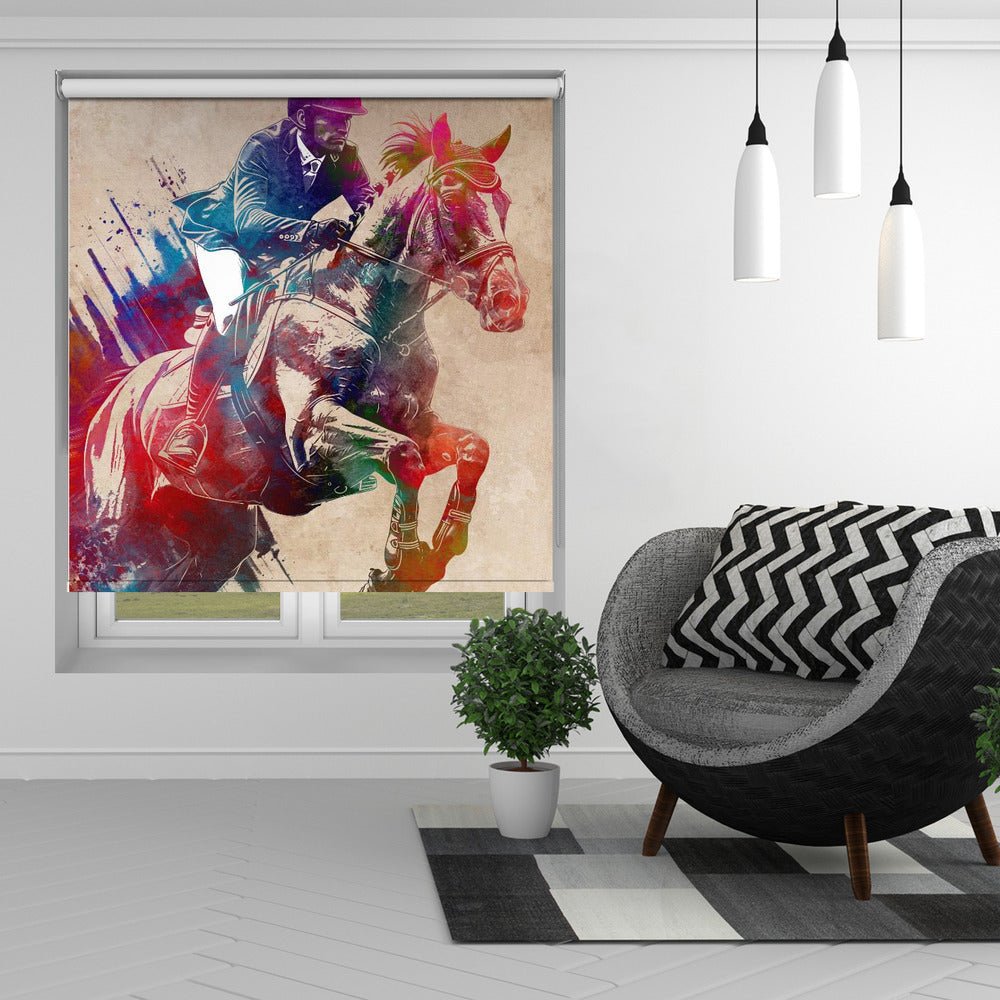 Equestrian Sport Art Printed Picture Photo Roller Blind - 1X2821211 - ART FEVER - Art Fever