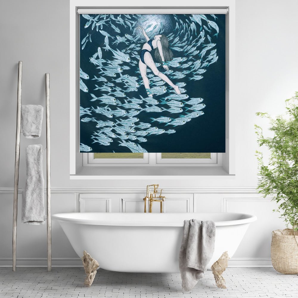 Even Fish Love the Sea Colour Printed Picture Photo Roller Blind - 1X3069280 - Art Fever - Art Fever