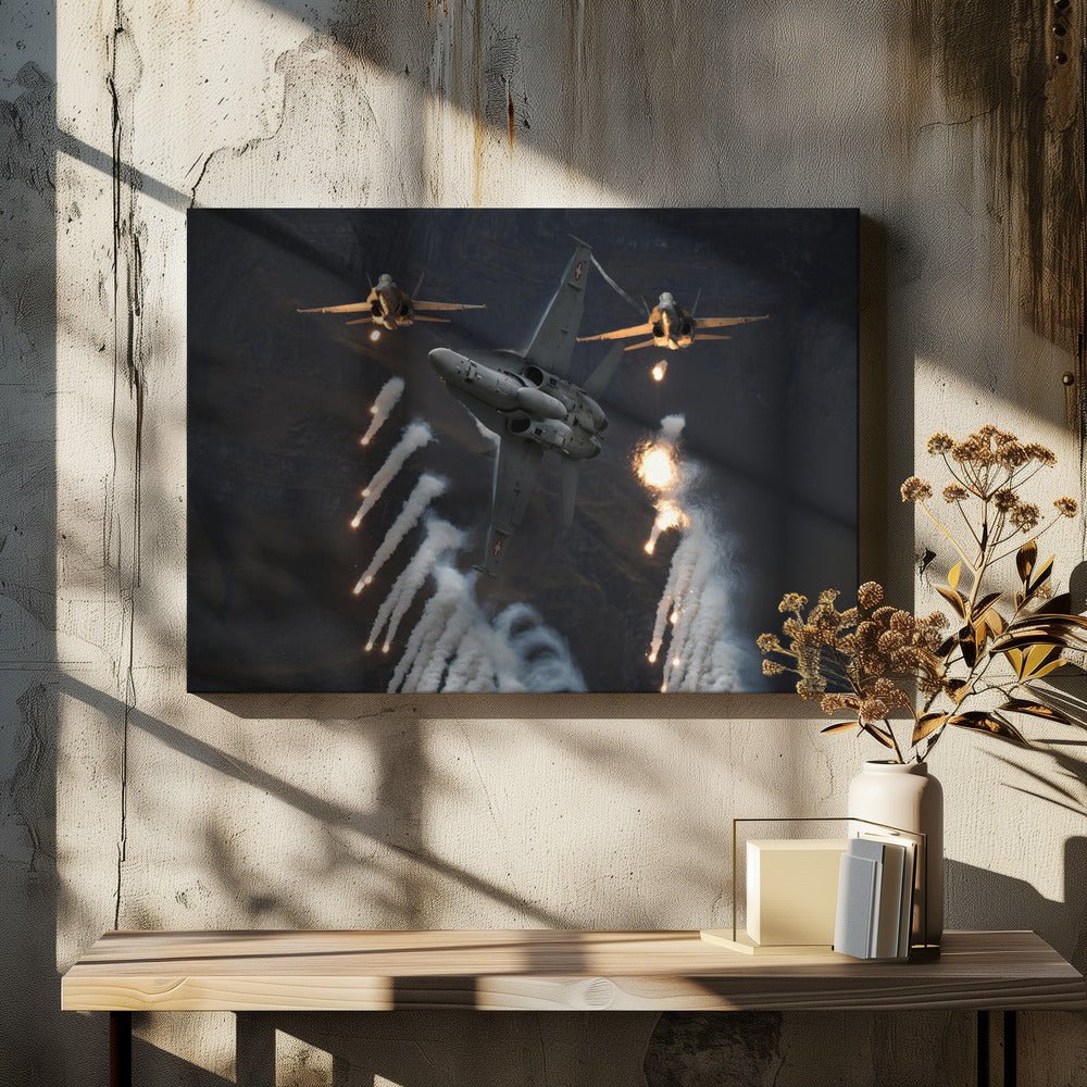 F 18 Parade Top Gun Military Jet Canvas Print Picture Wall Art - 1X2638106 - Art Fever - Art Fever