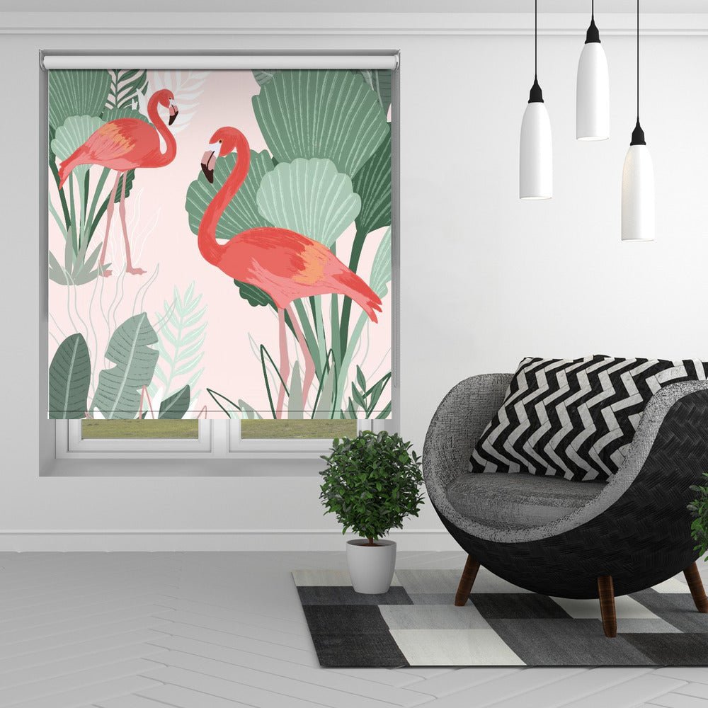 Flamingo Dreams Illustration Printed Picture Photo Roller Blind - 1X2544209 - Art Fever - Art Fever