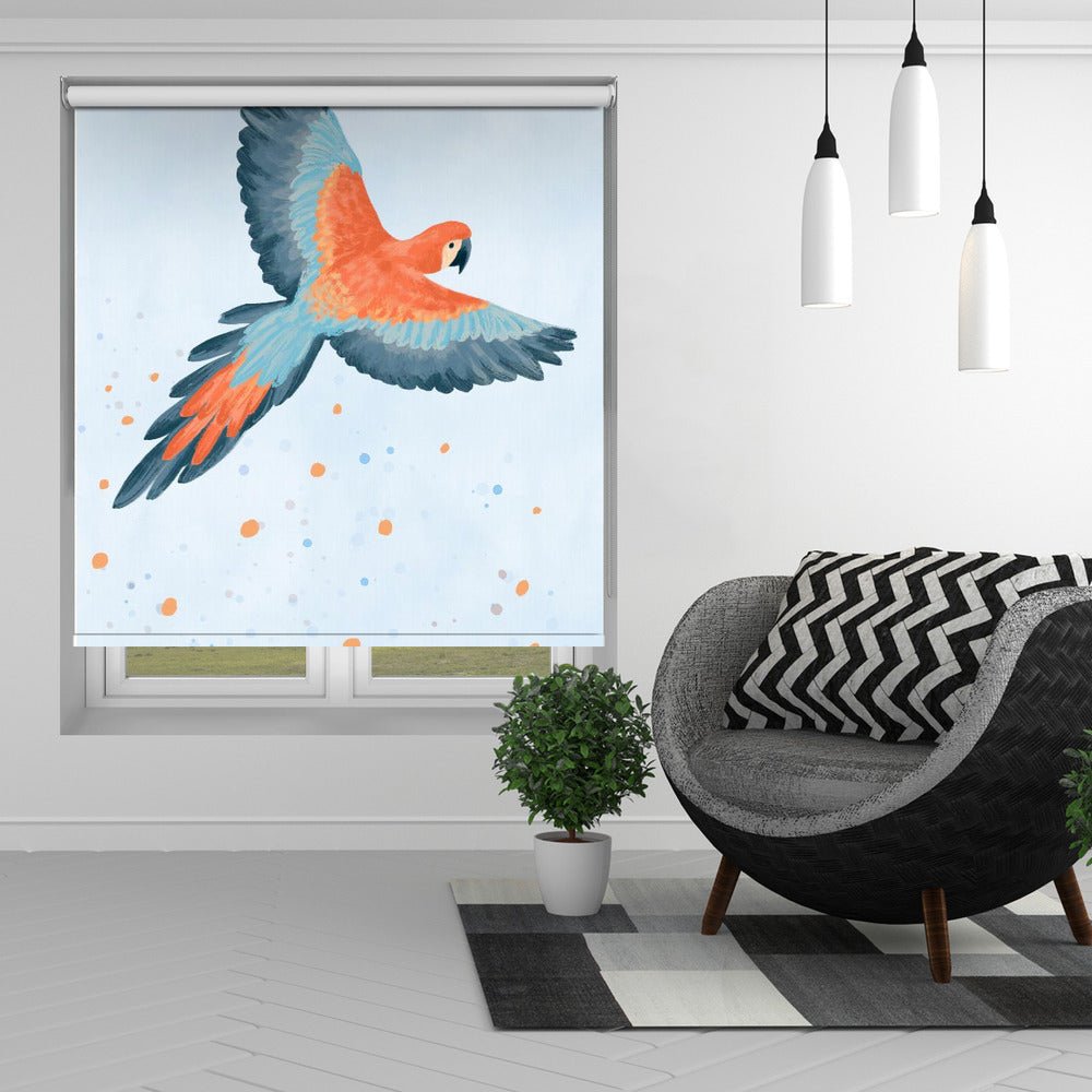 Fly With Me Blue Bird Printed Picture Photo Roller Blind - 1X2544211 - Art Fever - Art Fever