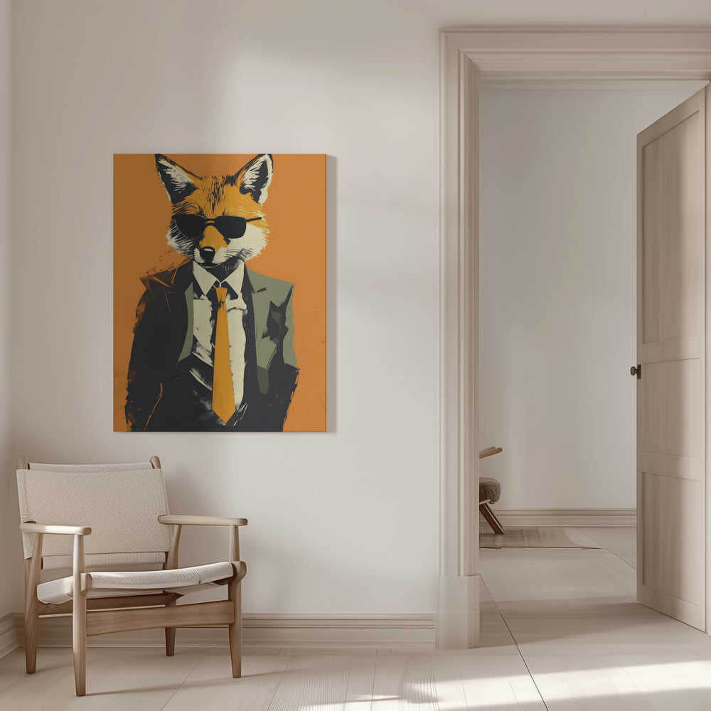 Fox In a Suit Canvas Print Wall Art 1X2794025 - ART FEVER - Art Fever