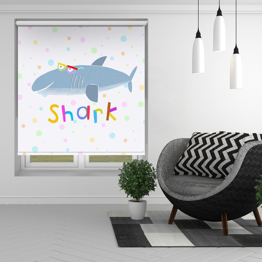 Funny Shark Wearing Glasses by Artist Carla Daly Printed Picture Photo Roller Blind - 1X2898644 - Art Fever - Art Fever