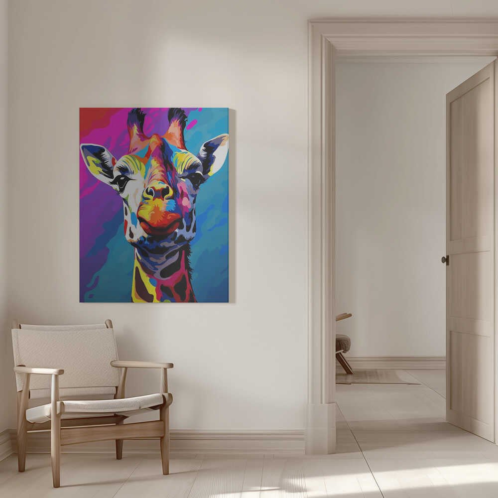 Giraffe Pop Art Canvas Print Wall Art 1X2794022 - ART FEVER - Art Fever