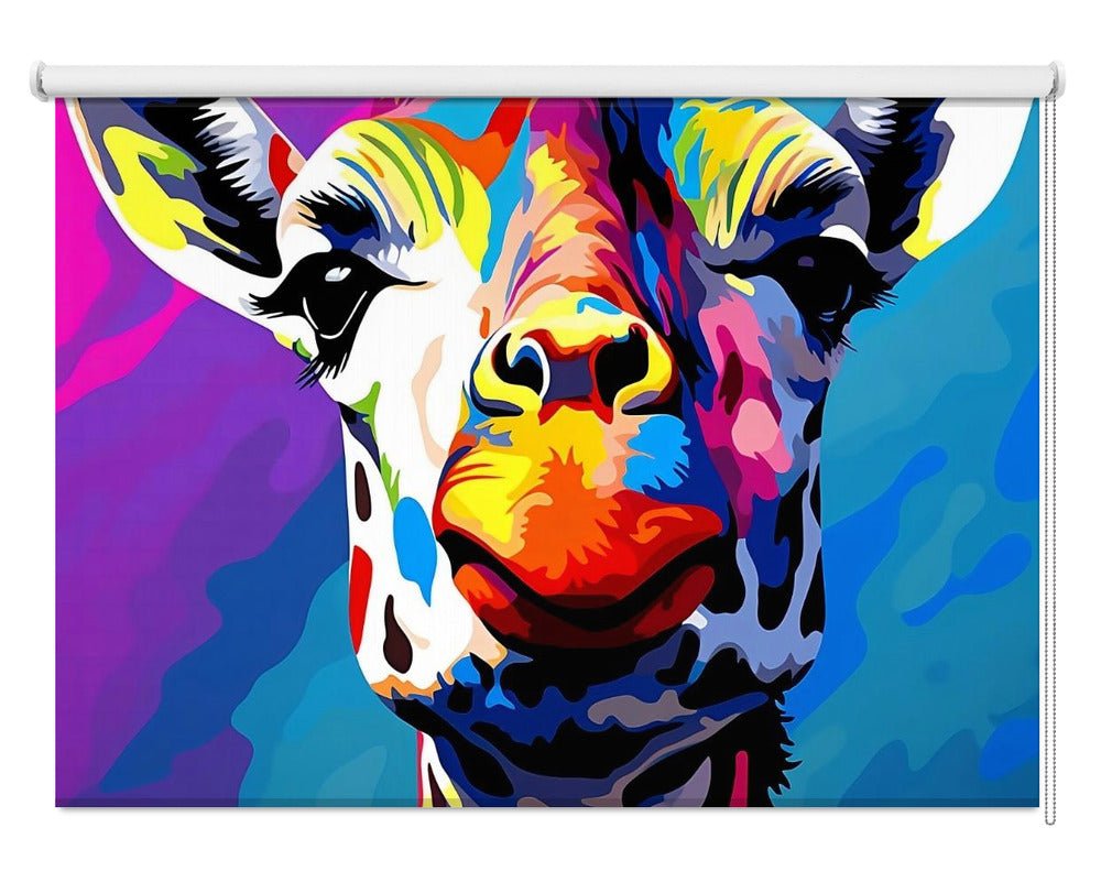 Giraffe Pop Art Colour Burst Printed Picture Photo Roller Blind - 1X2794022 - Art Fever - Art Fever