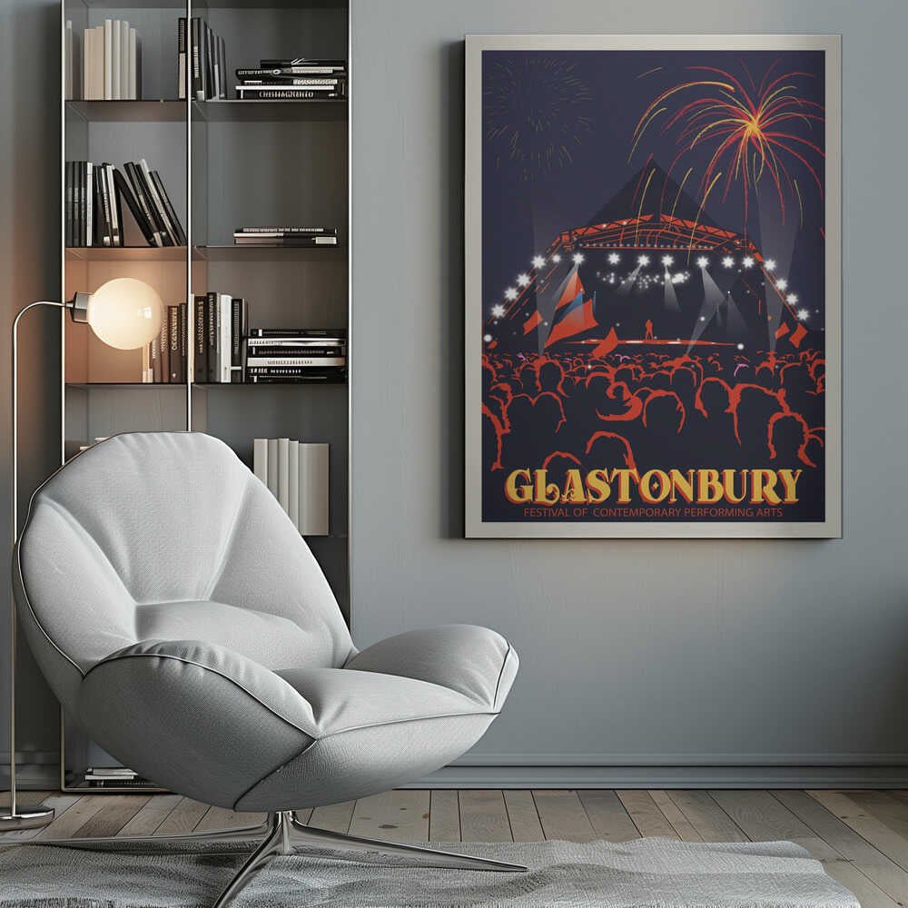 Glastonbury Festival Print Canvas Print Wall Art 1X2666096 - ART FEVER - Art Fever