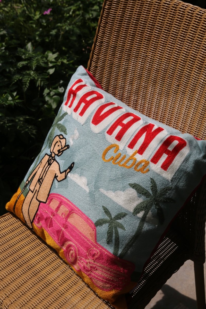Havana Cuba Needlepoint Cushion - The Pillow Drop - Art Fever