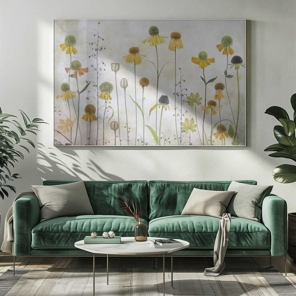 Helenium Floral Art Canvas Print Wall Art 1X1318955 - ART FEVER - Art Fever