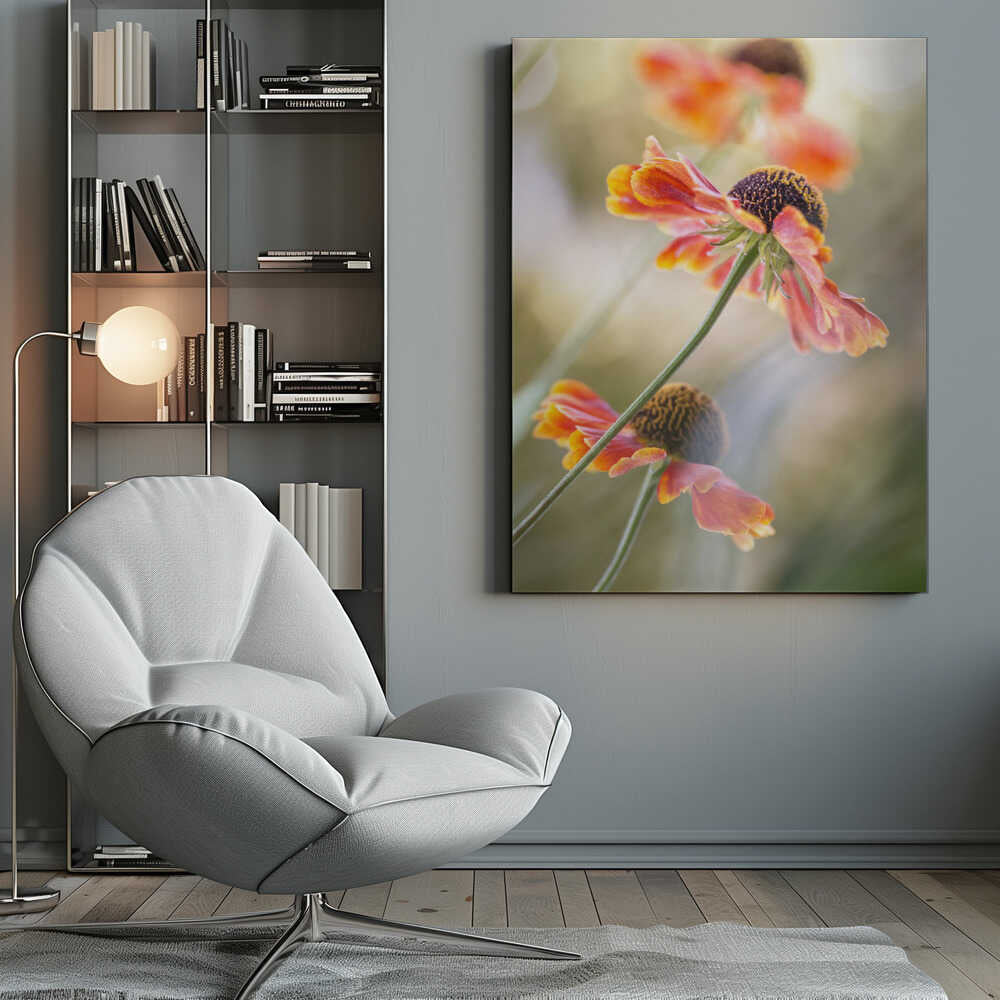 Helenium Floral Art Canvas Print Wall Art 1X1561168 - ART FEVER - Art Fever