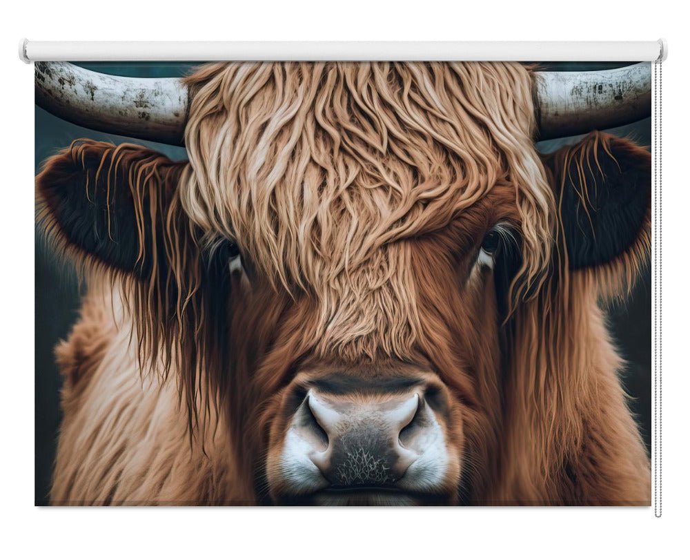 Highland Cow Close Up Printed Picture Photo Roller Blind - 1X2434346 - Art Fever - Art Fever