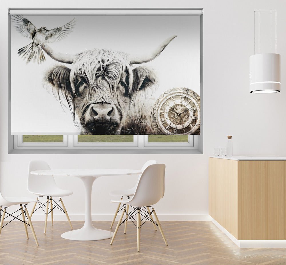 Highland Cow Illustration 2 Printed Picture Photo Roller Blind - 1X2779116 - Art Fever - Art Fever