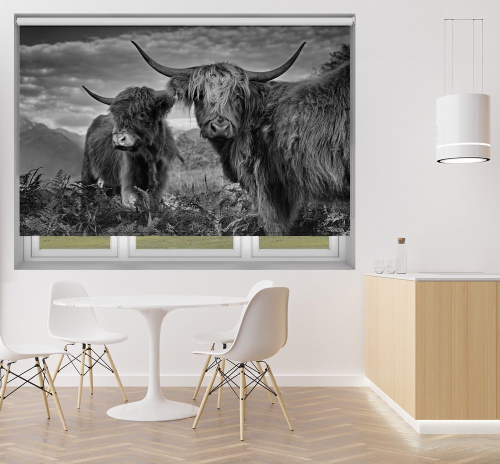 Highland Friends Printed Picture Photo Roller Blind - 1X2630917 - Art Fever - Art Fever