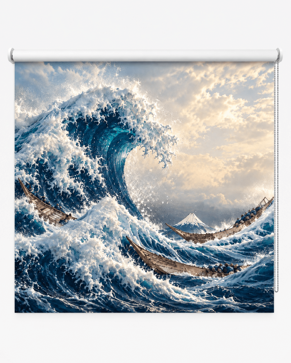 Hokusai The Great Wave Reimagined Printed Picture Roller Blind - RB1511 - Art Fever - Art Fever