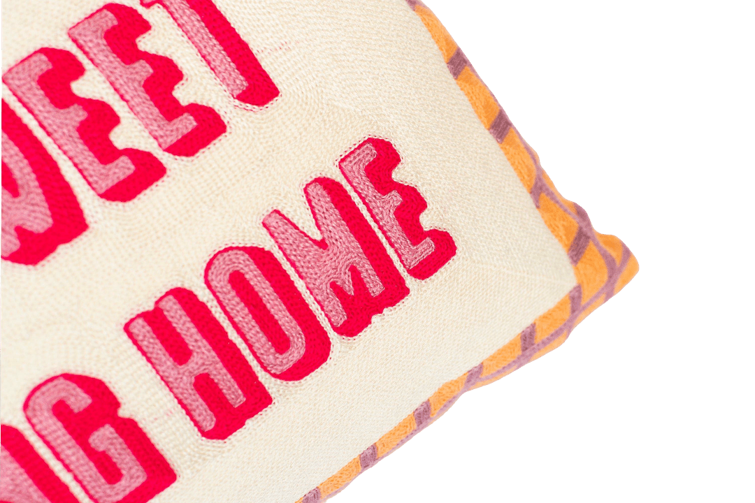 Home Sweet F*cking Home Needlepoint Cushion - The Pillow Drop - Art Fever