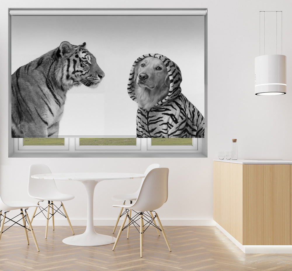 Tiger and Golden Printed Picture Photo Roller Blind - 1X3448900