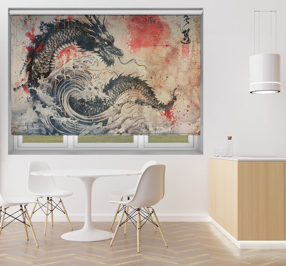 Japan Ink Art Illustration Dragon Printed Picture Photo Roller Blind - 1X2850662 - Art Fever - Art Fever