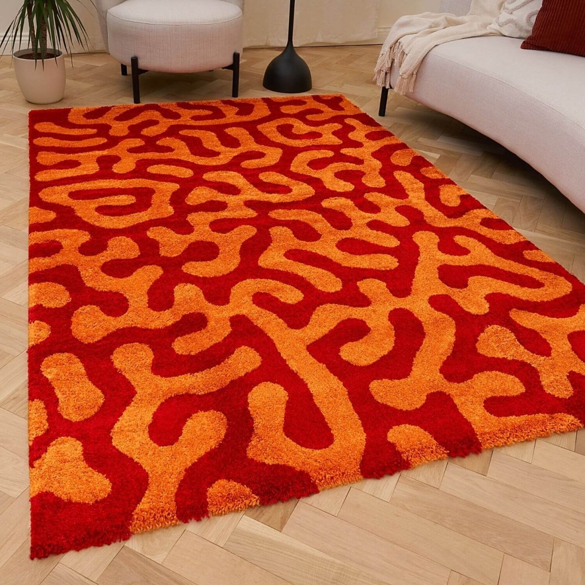 Joli Doodle Red & Orange Rug - The Rugs - Art Fever